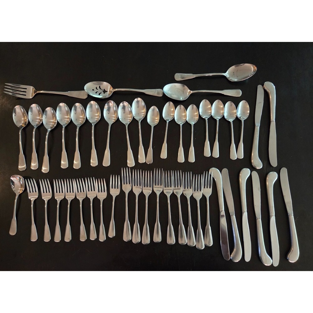 Oneida Colonial Boston Place Setting For 8 + Serving - 47 Piece Flatware Set